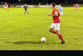Fernhill captain Jordan Hughes in action during the Foxes' 1-0 Bert Bampton Cup win over Wollongong Olympic at Ray Robinson Field on Tuesday, May 21. Picture supplied