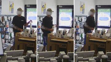 A man is alleged to have shoved an iPad down his pants at the Computer Medic store on Monday, April 29, 2024. Pictures from CCTV footage
