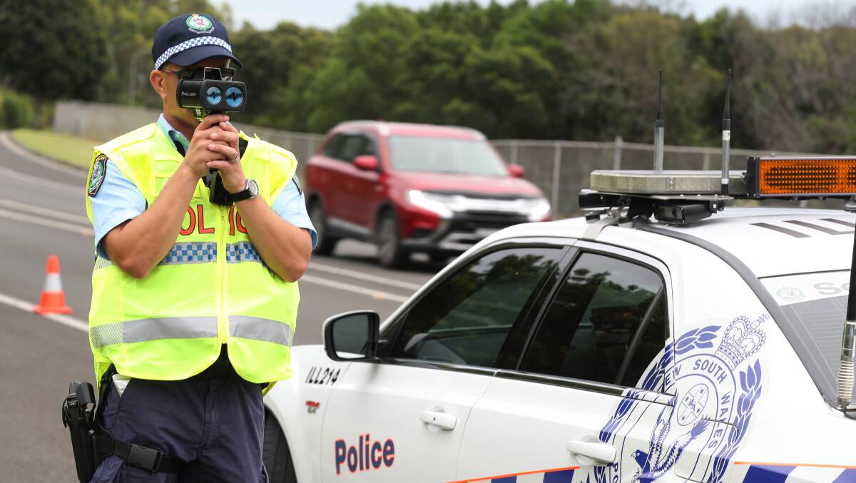 A police officer conducting speed checks. File picture by Robert Peet 