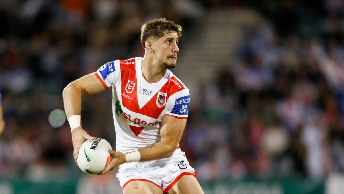 Zac Lomax has been pushed to the wing for St George Illawarra. Picture by Anna Warr