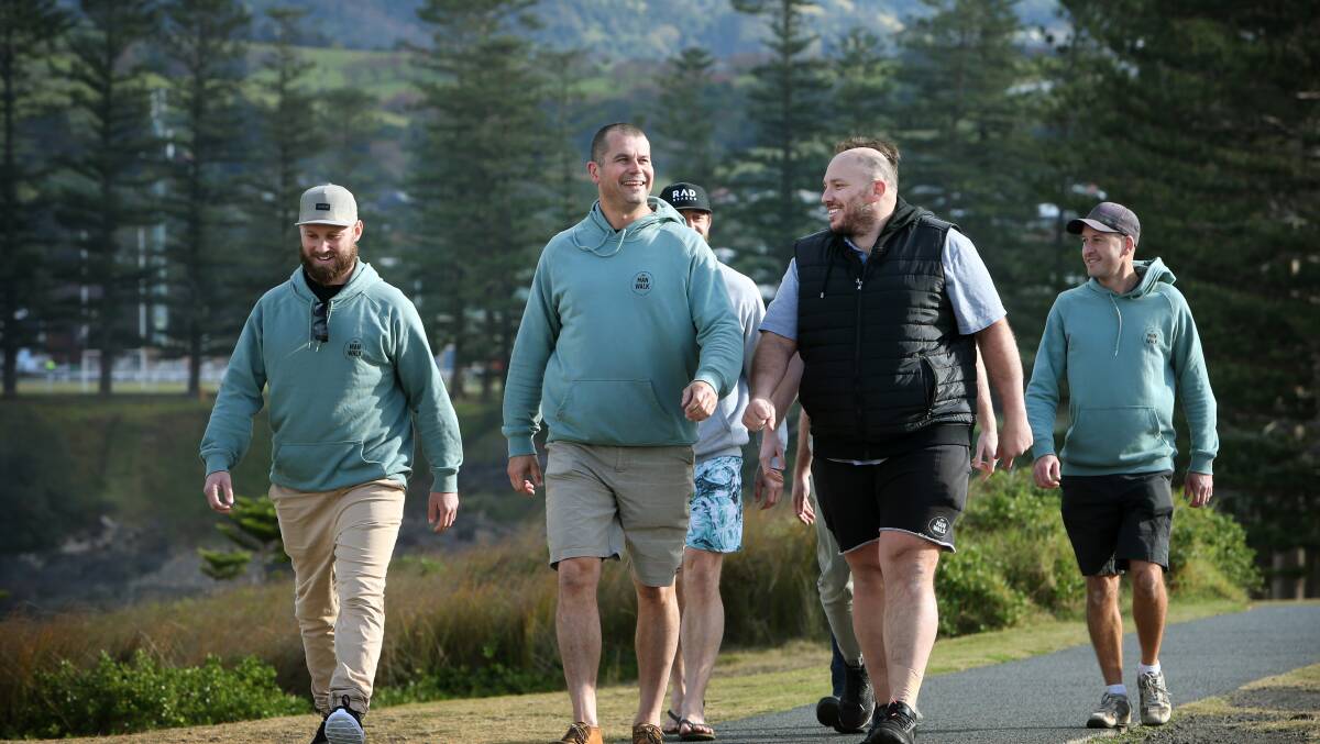 Men participating in the The Man Walk in Kiama in 2019. Picture by Sylvia Liber