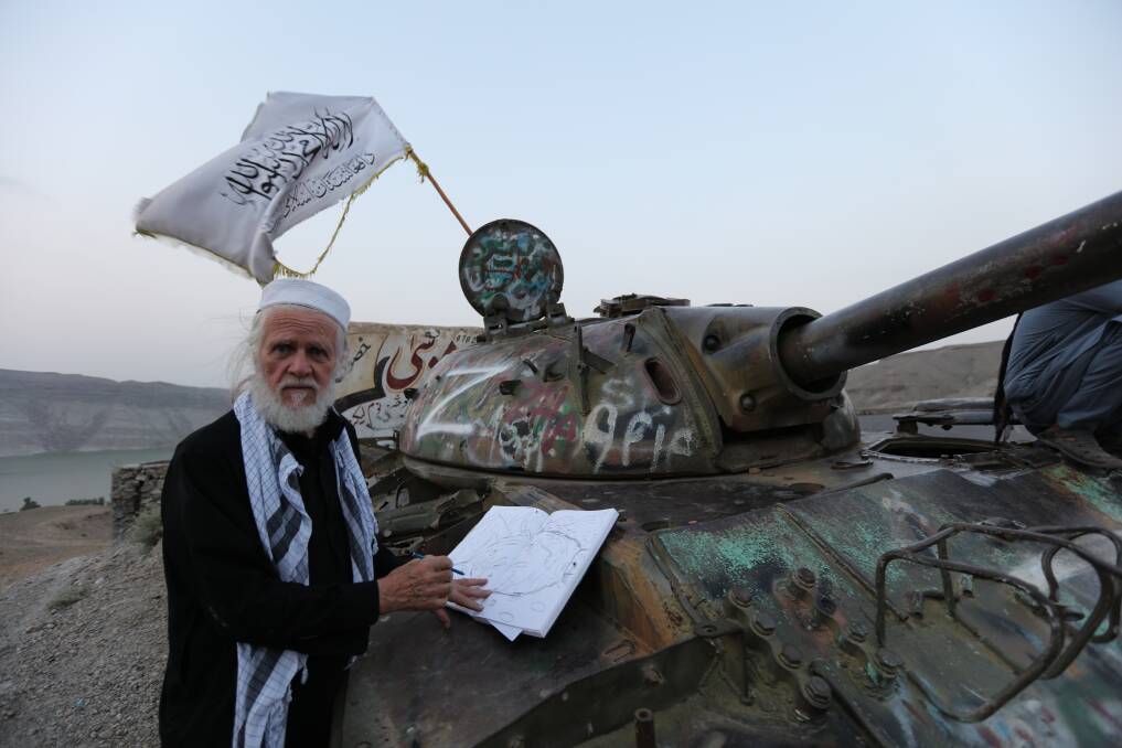 George Gittoes in Afghanistan, bringing art to a country devastated by war. Picture supplied