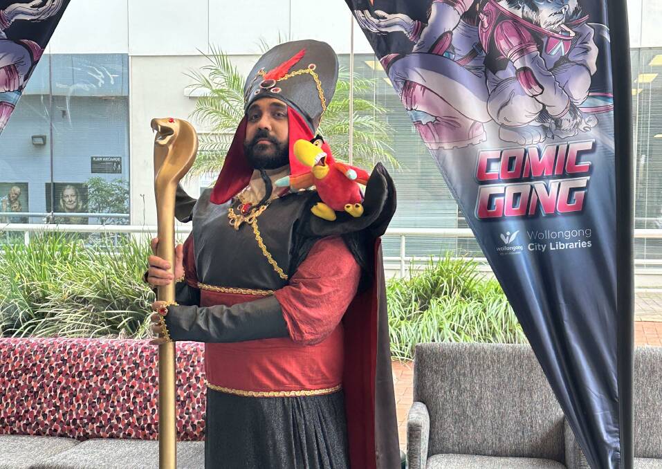 Sebastian J Smith in his Jafar costume which took "months" to build. Picture supplied by Wollongong City Council
