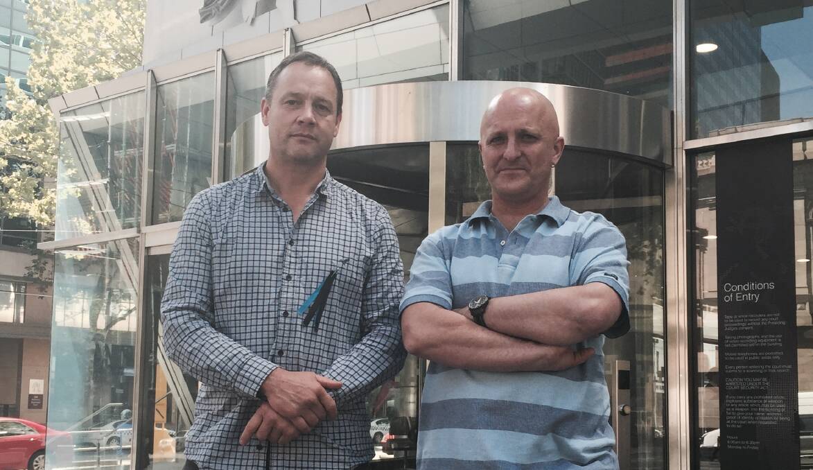 TIME FOR TRUTH: Ballarat survivors Peter Blenkiron and Andrew Collins want truth and justice to prevail at the Royal Commission into Institutional Responses to Child Sexual Abuse’s public hearing this week. Picture: Melissa Cunningham