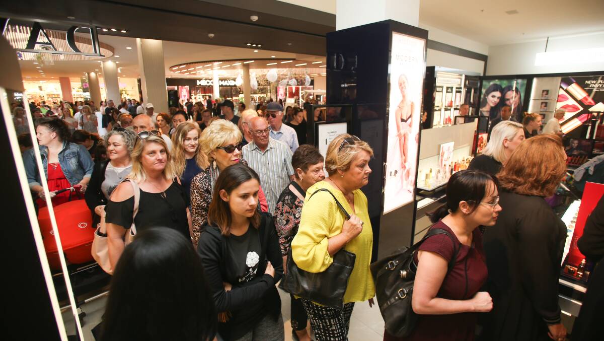 Wollongong's David Jones store will be open from 8am until midnight on Friday and 7am to 6pm on Christmas Eve. Picture: GEORGIA MATTS