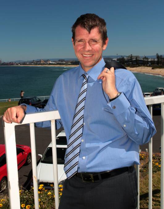 Mixed emotions: Mike Baird with City Beach in the background in October 2012 before becoming NSW Premier. Picture: Greg Totman