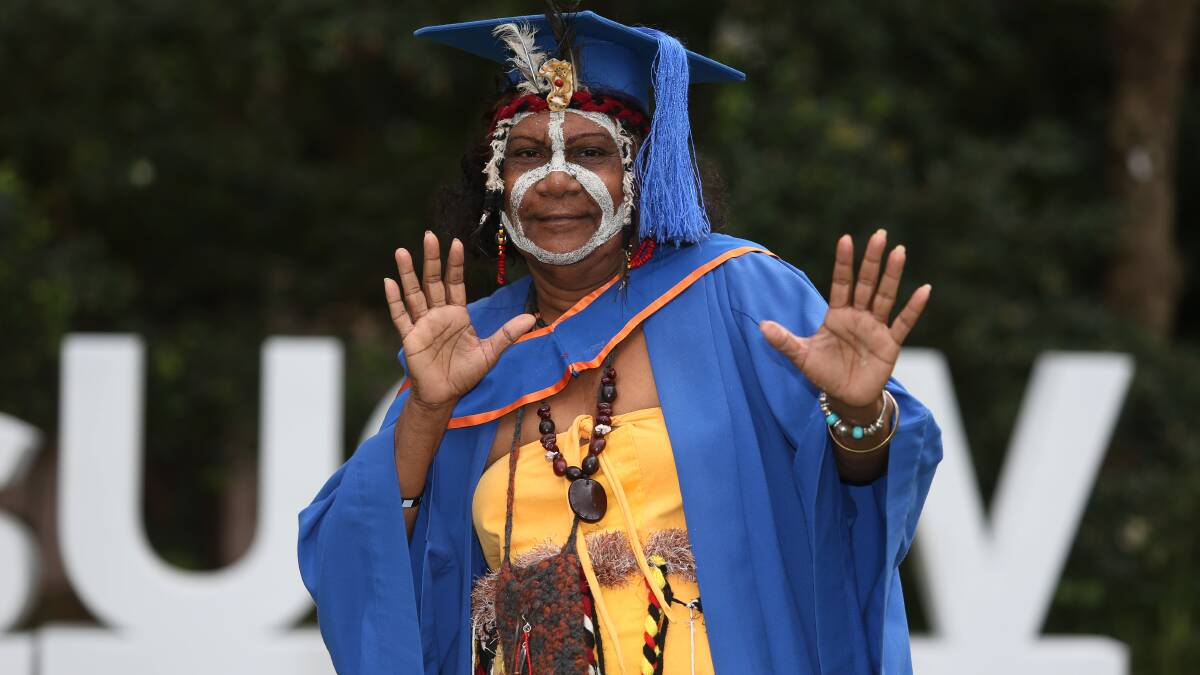 Lillian Mavis Willis (senior) at the University of Wollongong graduation on Wednesday. Picture: ROBERT PEET
