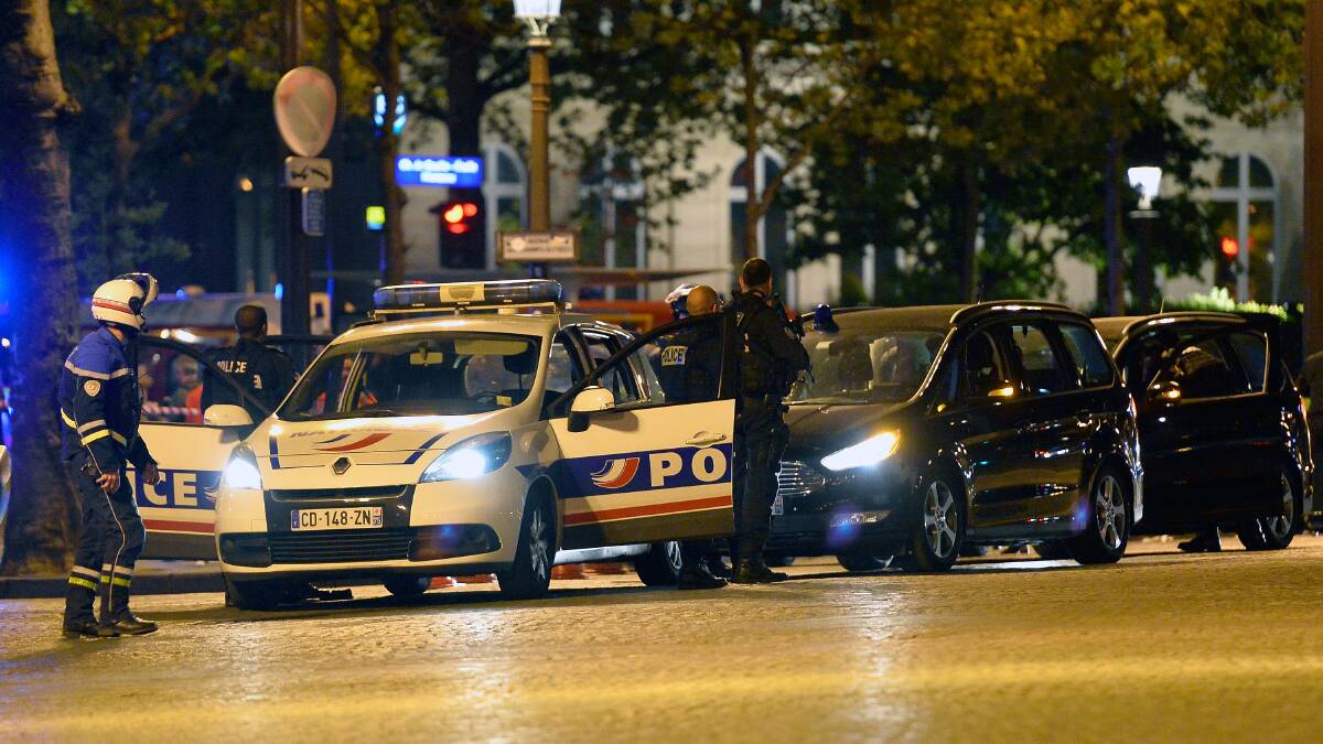Police secure the area after a gunman opened fire on Champs Elysees. Picture: GETTY