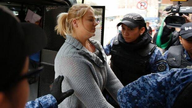Cassandra Sainsbury arrives at court in July. Photo: AP