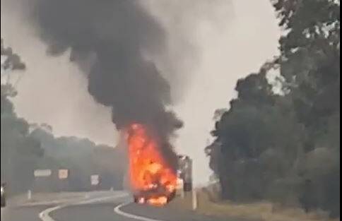 Appin Road has reopened after a truck fire at Cataract on Tuesday.