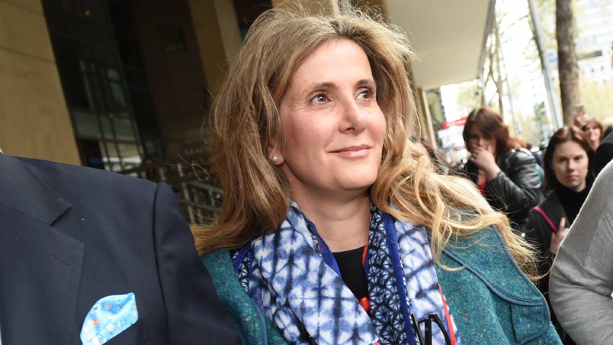 Kathy Jackson leaves Melbourne Magistrates' Court last year. Picture: Vince Caligiuri