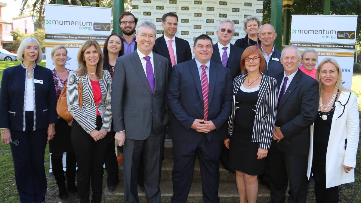 Illawarra business leaders at the launch of the 2015 awards. Picture: GREG ELLIS