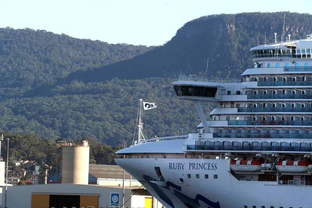 The Ruby Princess sailed into Port Kembla on Monday. Picture: Robert Peet