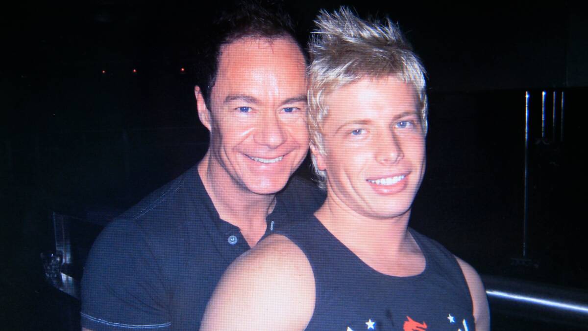 Matthew Leveson (right) with his partner Michael Atkins, who was acquitted of his murder. Photo: Edwina Pickles