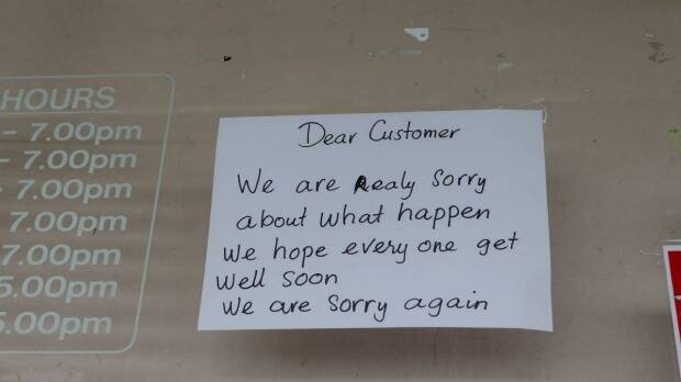 This sign has been placed on the front window of Box Village Bakery in Sylvania. Picture: JANE DYSON