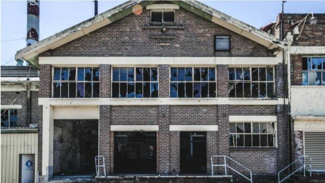 The external facade of Peters Ice Cream factory's boiler house. Picture: Brett Patman