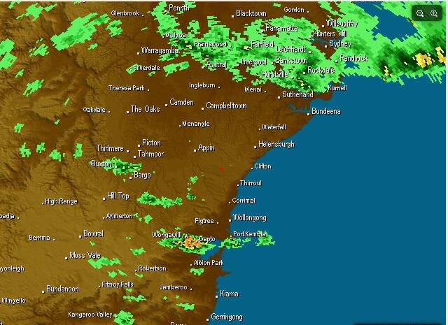A storm cell moved over Dapto at 9am on Wednesday morning.