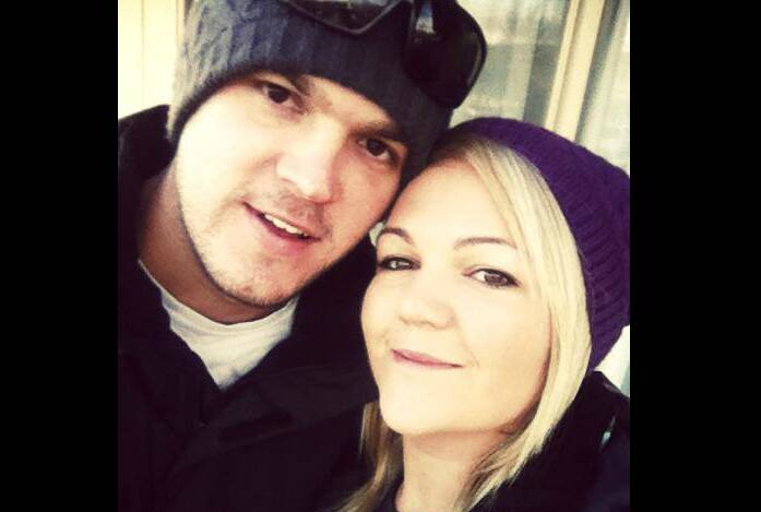 Tragic loss: Sam Denyer, pictured with fiance Samantha Phelps. Picture: Facebook