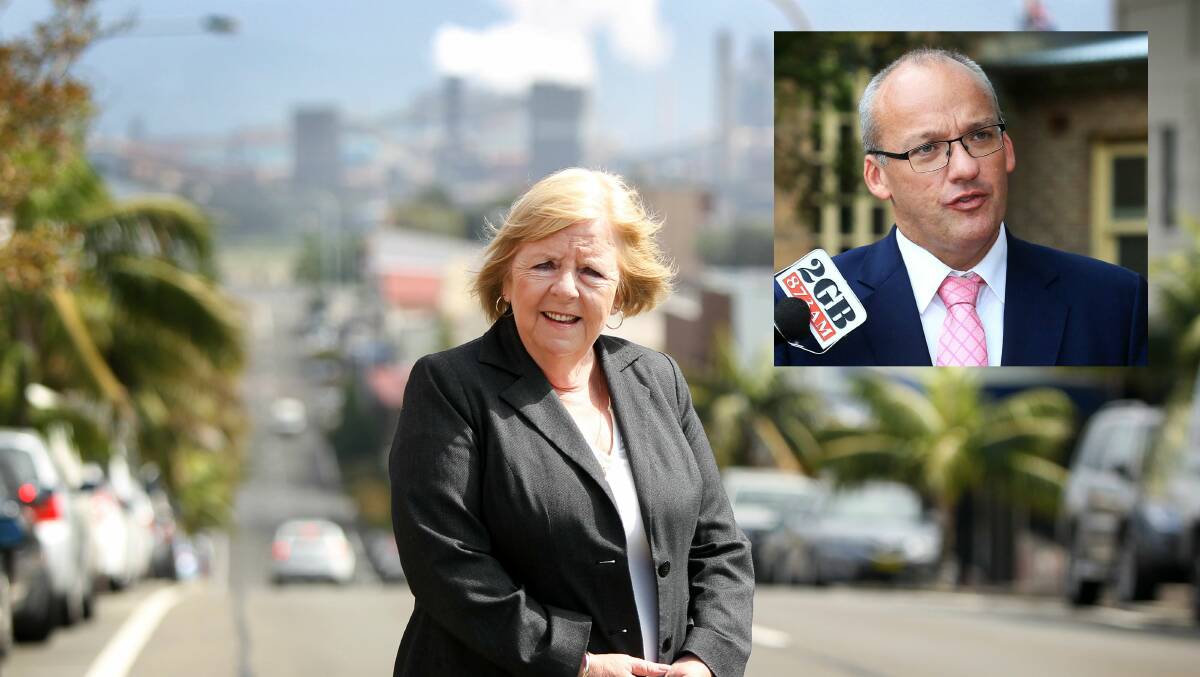 Wollongong MP Noreen Hay and Opposition leader Luke Foley (inset).