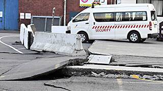 Damage in central Wellington. Photo: AP