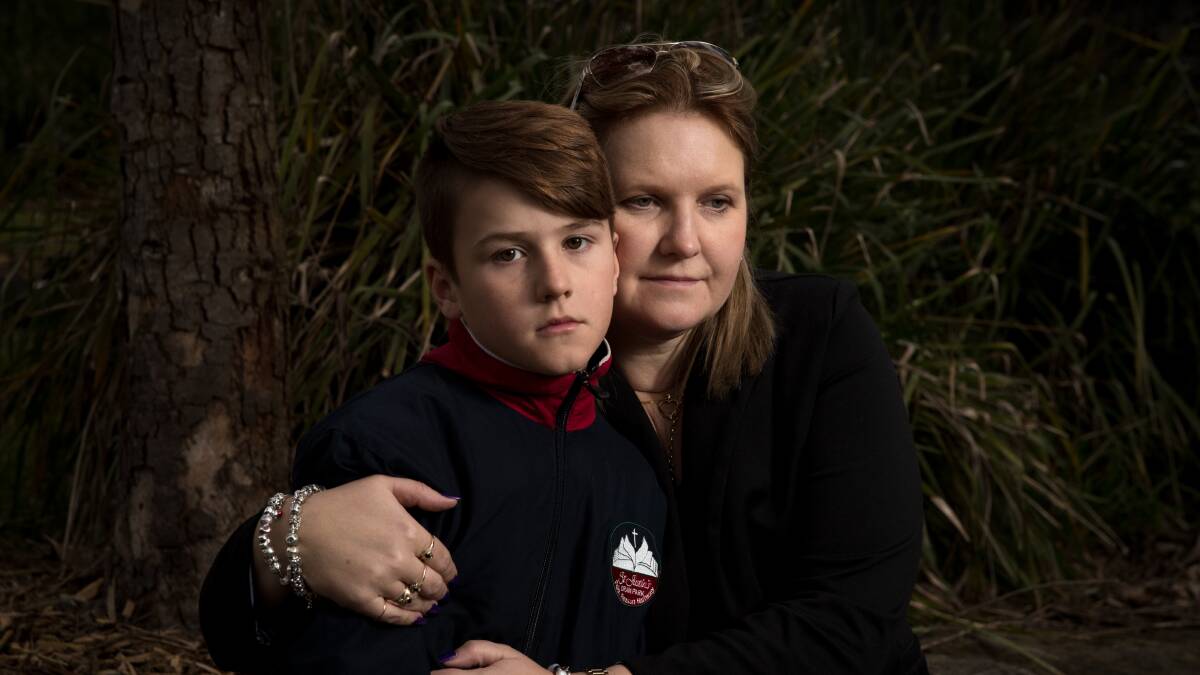 "This is emotional abuse": Natalie Wykes with her son, Kynan. Picture: Janie Barrett