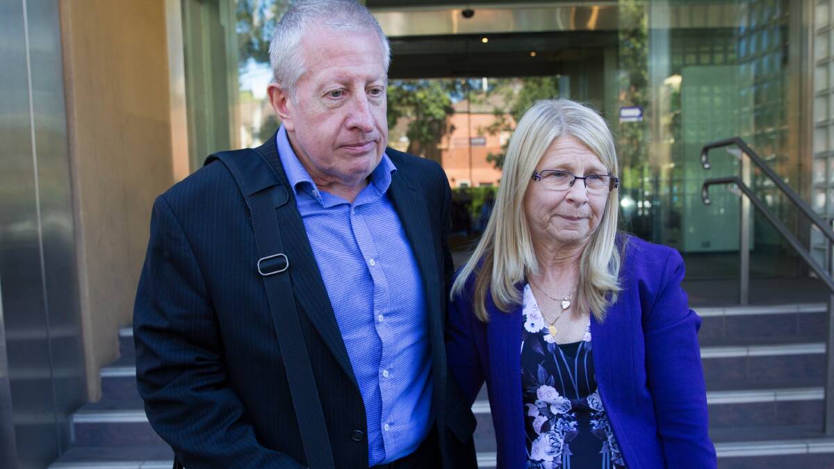 Matthew Leveson's parents, Faye and Mark Leveson, outside the inquest in May. Photo: Janie Barrett