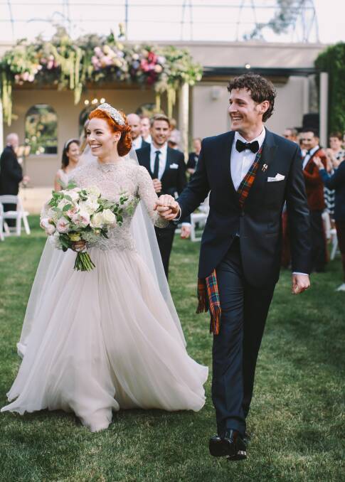 Emma Watkins and Lachy Gillespie were married in Bowral on Saturday. Photo: Lara Hotz