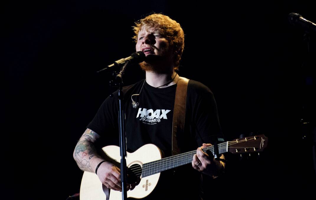 Ed Sheeran performing at Sydney's ANZ Stadium on March 15, 2018. Picture:  Christopher Pearce