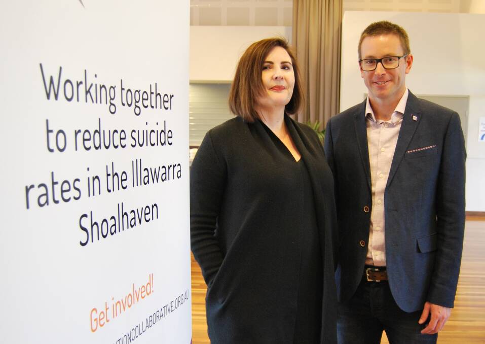 Carrie Miller and Illawarra Shoalhaven Suicide Prevention Collaborative regional manager Alex Hains.