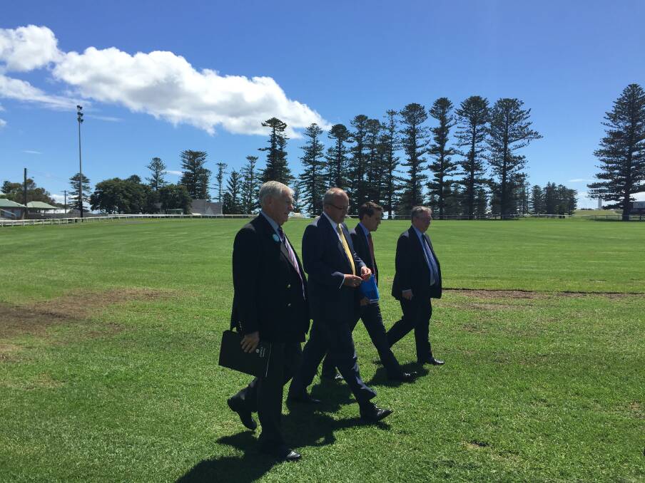 While visiting Kiama, NSW Opposition Leader Luke Foley (second from left) said if Labor was elected it would reverse unpopular mergers. Picture: Glen Humphries