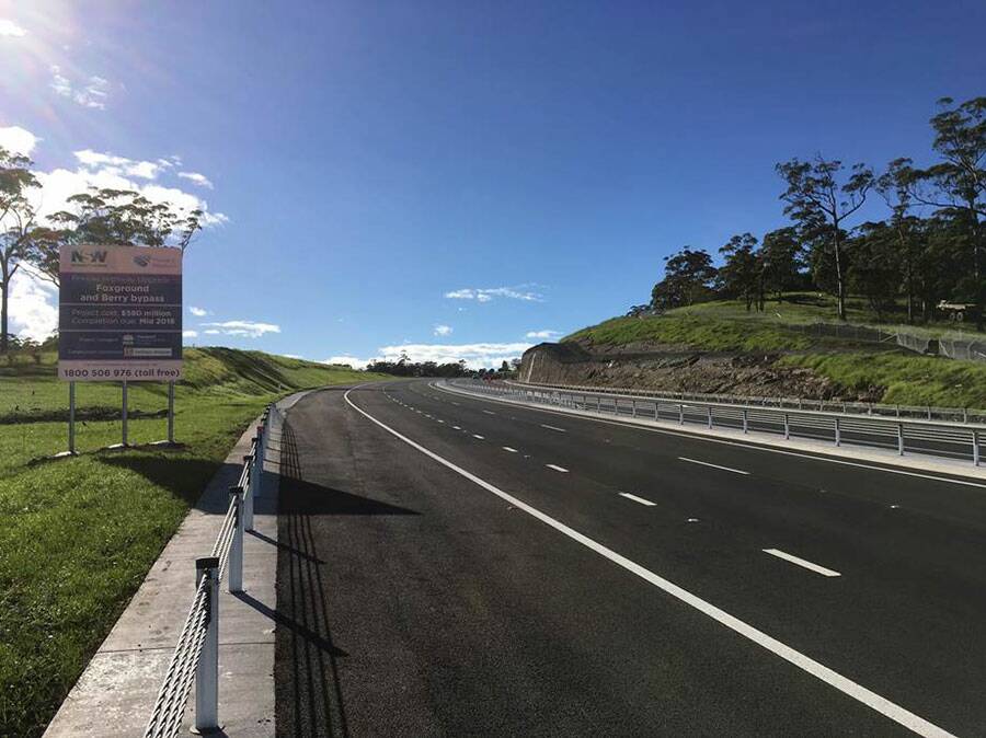 The Foxground and Berry Bypass is on track to open in the coming months. Picture: Roads and Maritime Services