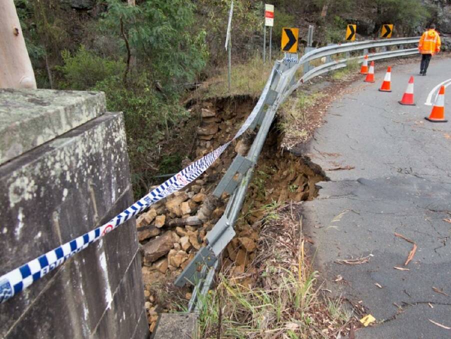 closed: Storms in June damage Broughton Pass, leading to the closure of the bridge linking Appin and Wilton.