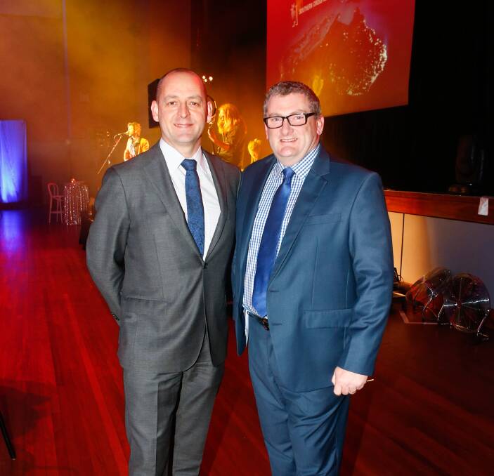 good news: Southern Cross Austereo's Rick Lenarcic (left)  - with Waples' Graeme Gulloch - has announced plans to expand its regional news coverage. Picture: Adam McLean