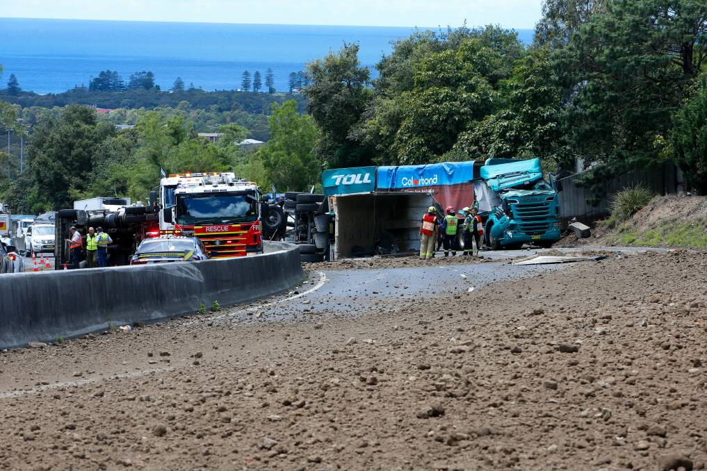 The scene of Monday's crash on the M1 Princes Motorway. Picture: Adam McLean