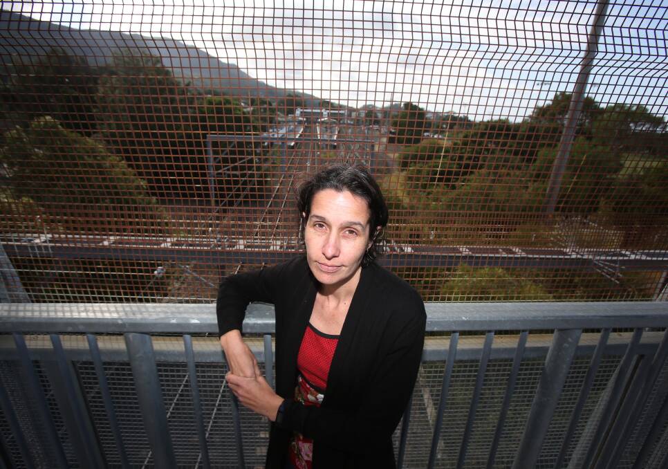 Commuter Bronwyn Batten has joined with the Illawarra Greens to launch a petition dealing with overcrowding on South Coast rail services. Picture: Robert Peet