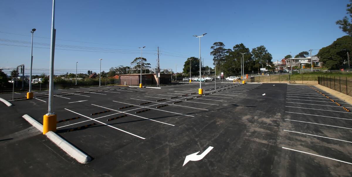 This car park at Thirroul - opened in September 2015 - is still in the planning stage according to a government report.
