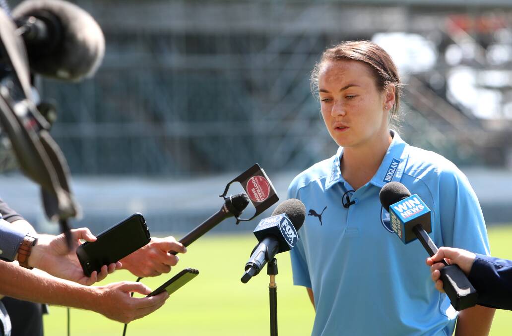 SUPPORT: Caitlin Foord fronts the media in January 2019. Picture: Sylvia Liber