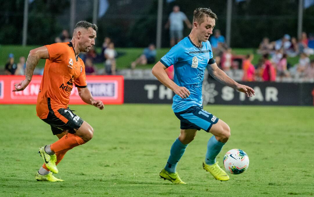 ON THE RISE: Joel King controls possession during a game for Sydney FC earlier this season. Picture: Jaime Castaneda