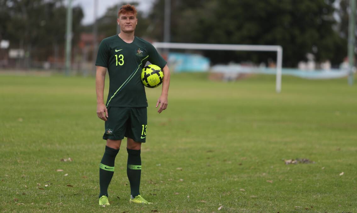 NEW CHAPTER: Wollongong's Phillip Cancar, wearing his Young Socceroos uniform, has signed with A-League club Western Sydney Wanderers. Picture: Robert Peet