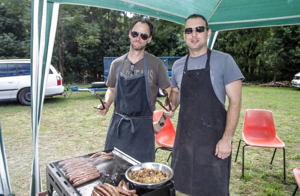 Steve Wood and Andrew Roven helping out on the Mountain 2 Sea BBQ.