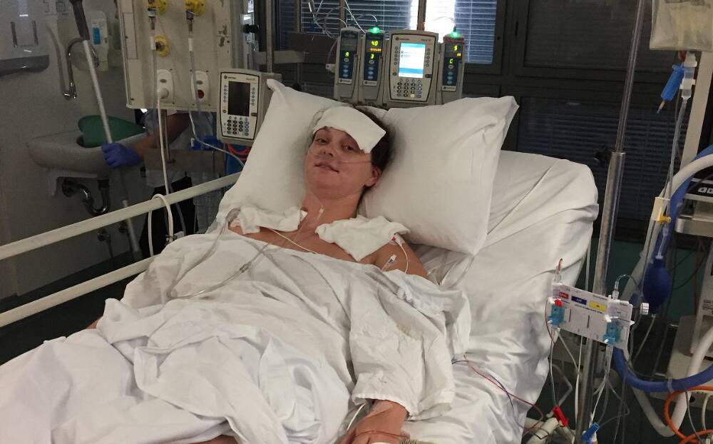 Brave: Flinders woman Leah Sergeant is in Sydney's St Vincent's Hospital awaiting a double lung transplant. Picture: Supplied