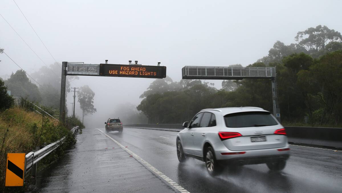 Hazardous conditions: Police are urging caution in wet weather after a motorist was killed in a crash at Bulli Tops on Saturday. File Picture 