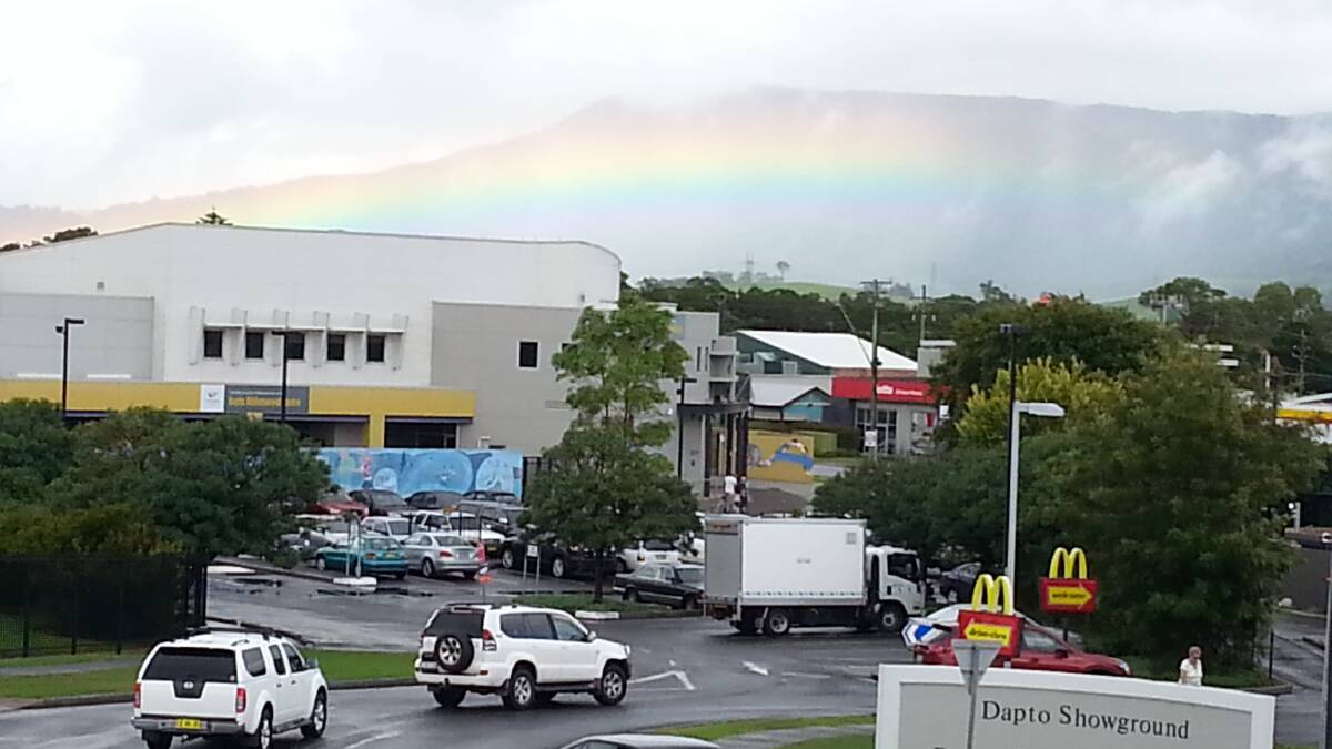 Rainbow: A colourful view from the roof of Dapto Mall by Les Hewitt. Send your pictures to letters@illawarramercury.com.au or post to our Facebook page. 