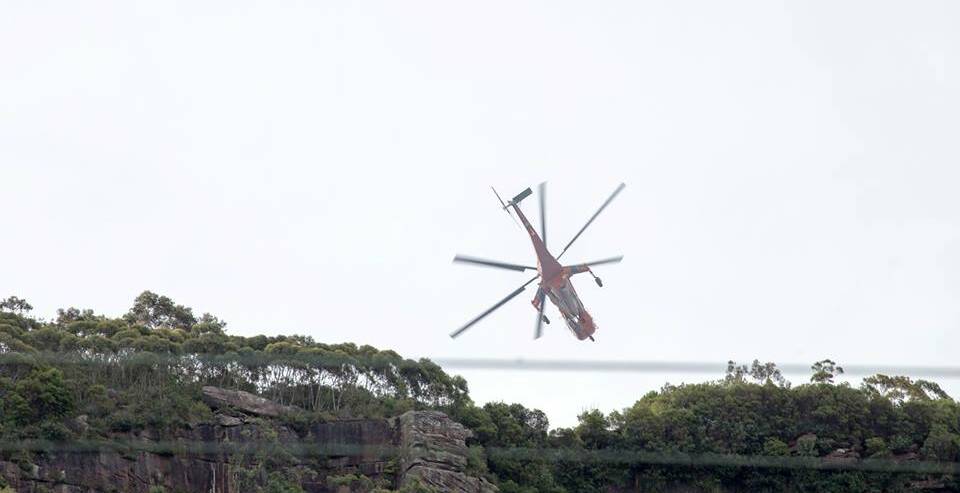 Chopper action: Residents captured the action of the day, posting images and videos to the Illawarra Mercury website. Picture: Brian Mason  
