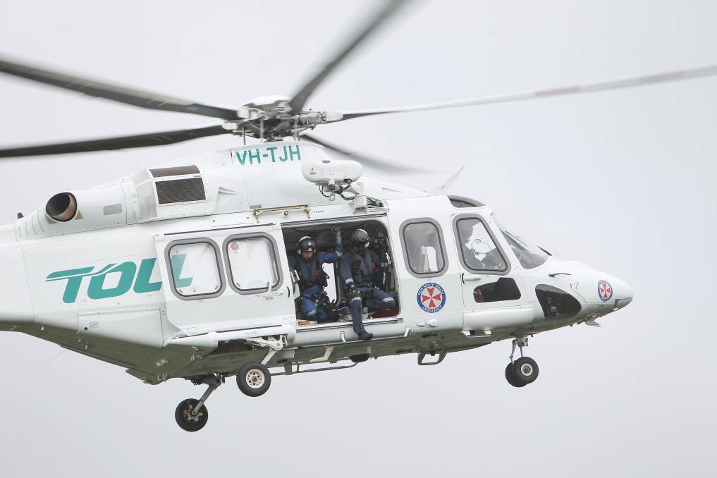 A Toll Rescue helicopter was sent to the crash site to investigate. File image.