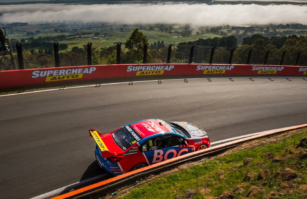 TOUGH DAY: The Team BOC Holden Commodore of Jason Bright and Andrew Jones crashed out on lap 92 of Sunday's Bathurst 1000.