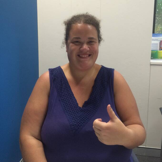 Well done: Anne is thrilled that she now has a job three days a week through the Disability Employment Service provided by EET plus takes part in a wellbeing program.