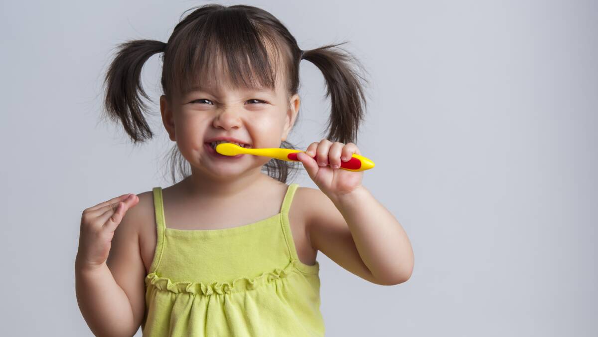 MAKE THEM SPARKLE: It's important to start a good brushing and oral health care routine with your children as soon as their first tooth erupts.