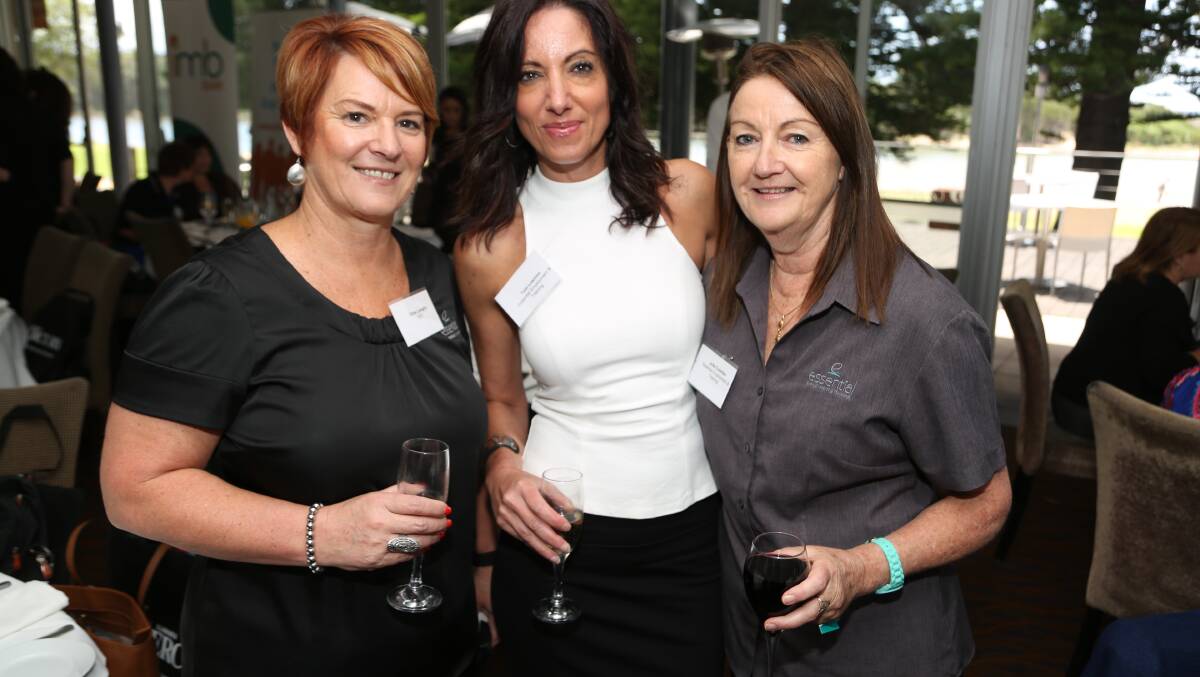 IWIB Networking lunch: Held at the Lagoon Seafood Restaurant, Chris Laraghy, Toni Losinno and Julie Coombe of Essential Employment and Training. Photo: Greg Ellis.
