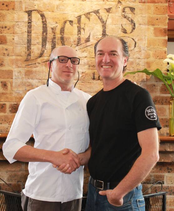 New chef Anthony Moss and owner publican George:  They both believe in the importance of good food and dining as being integral to the pub experience.